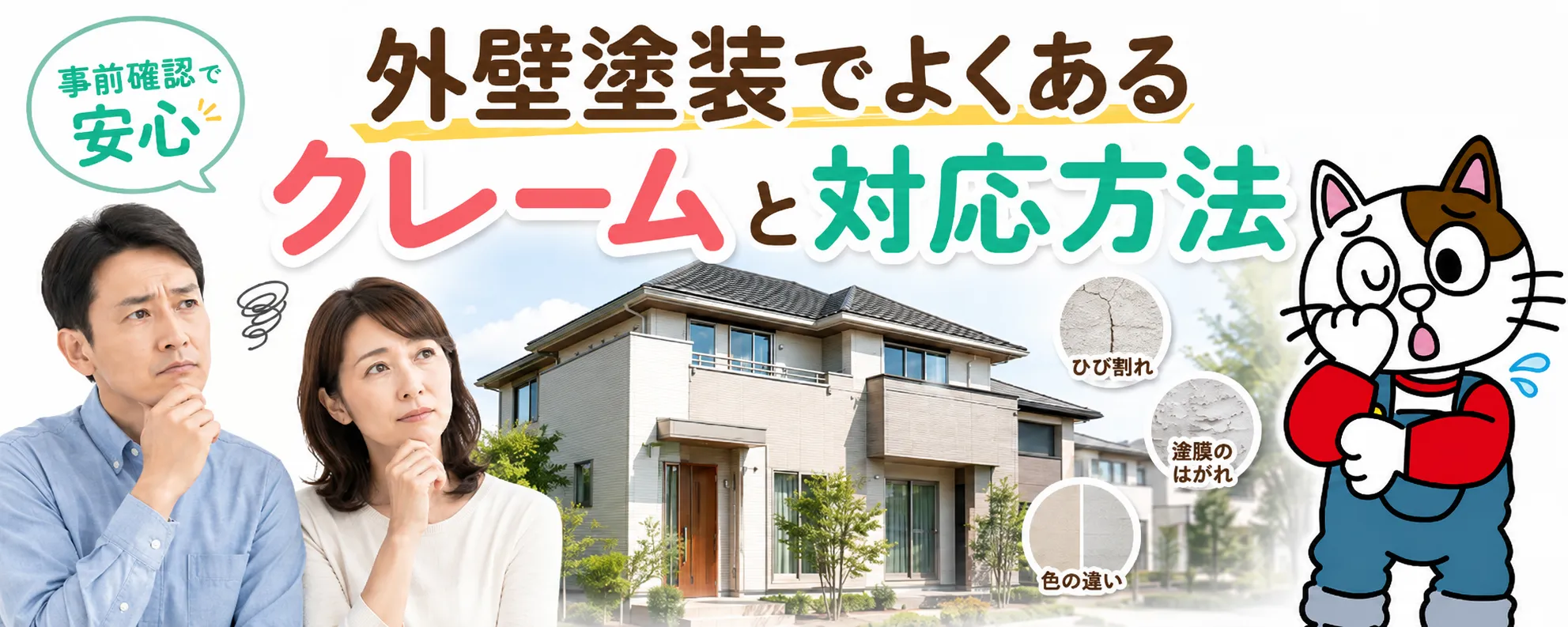 外壁塗装でよくあるクレームと対応方法　イメージ