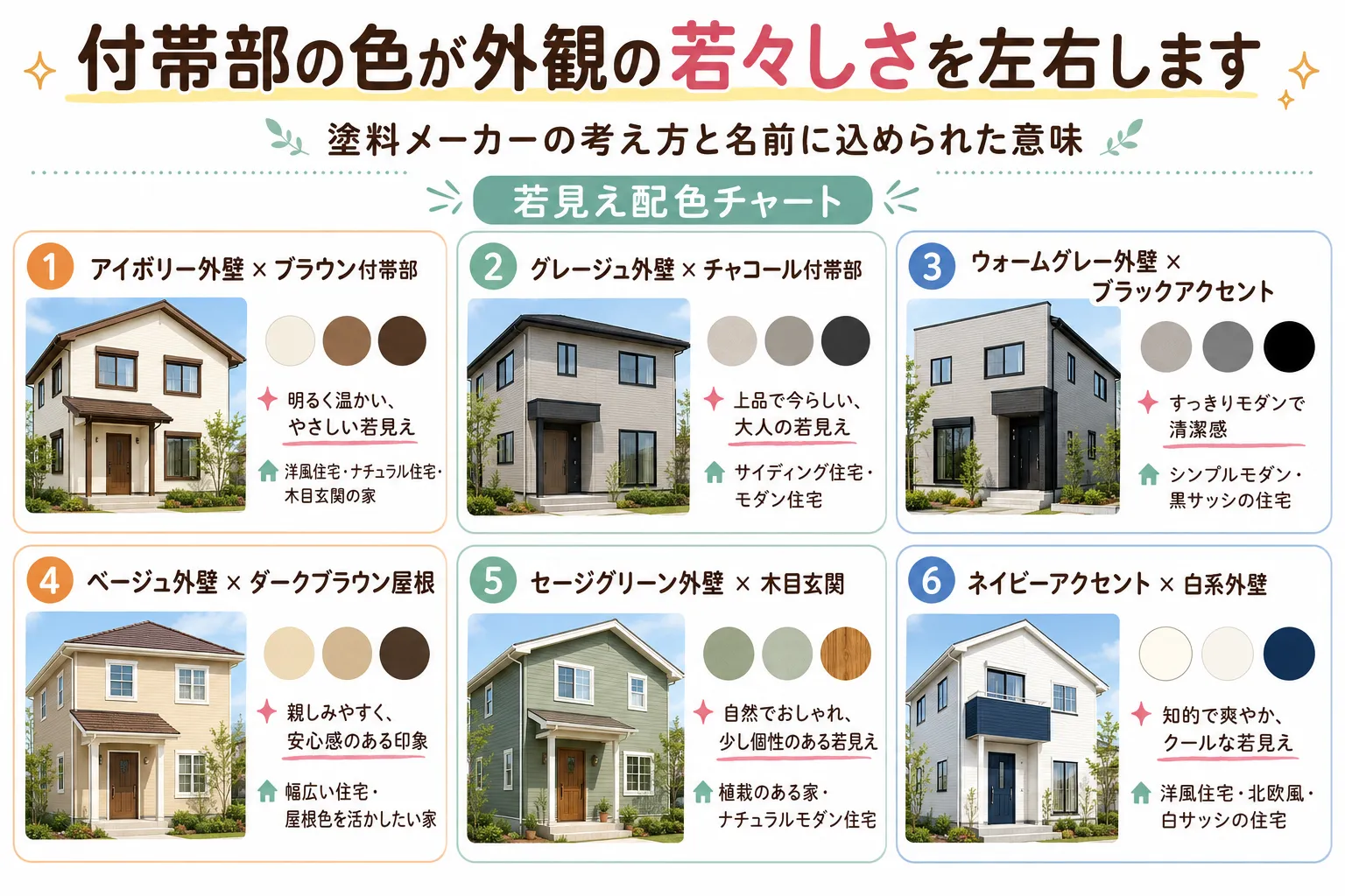 若見え外壁にするための配色実例 イメージ