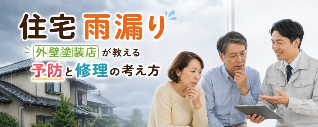 最近増えている住宅雨漏りの原因とは?外壁塗装店が教える予防と修理の考え方