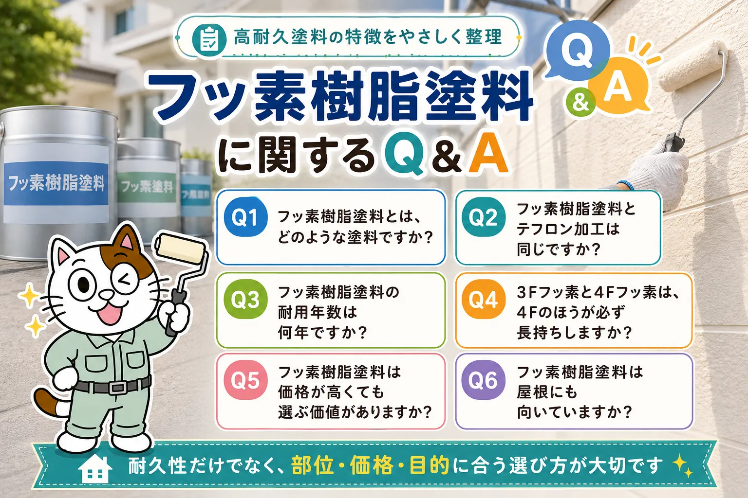 フッ素樹脂塗料の歴史・耐久性・選び方に関するQ&A イメージ