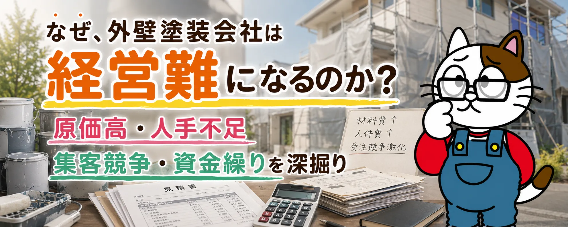 外壁塗装会社の経営が厳しくなる理由｜売上があっても利益が残らない構造を塗装店が解説　イメージ
