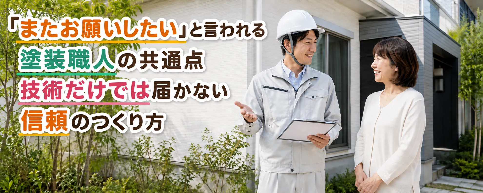 お客様から好かれる塗装職人になるには？信頼される話し方・マナー・仕事の姿勢　イメージ