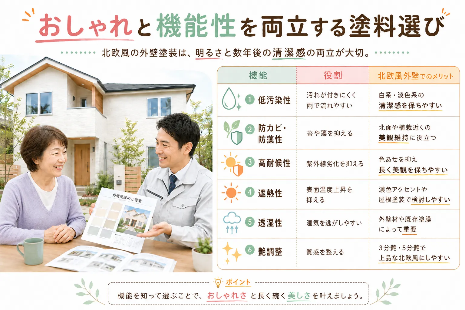 おしゃれと機能性を両立する塗料選び　イメージ