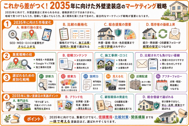 2035年に向けた外壁塗装店のマーケティング戦略 イメージ