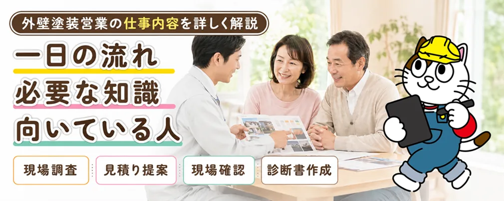 外壁塗装の営業仕事内容とは？現場調査・見積り・契約後の役割まで徹底解説　イメージ
