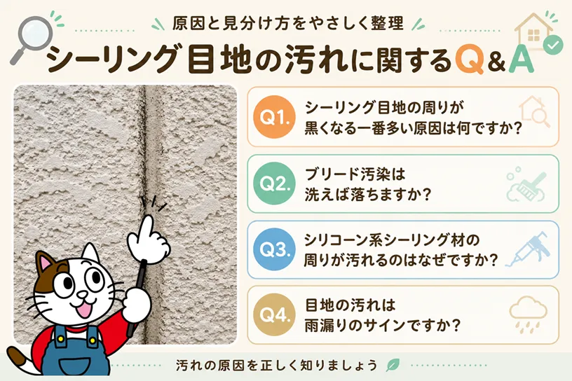 シーリング目地の周りが薄汚れる原因と対応策Q&A　イメージ