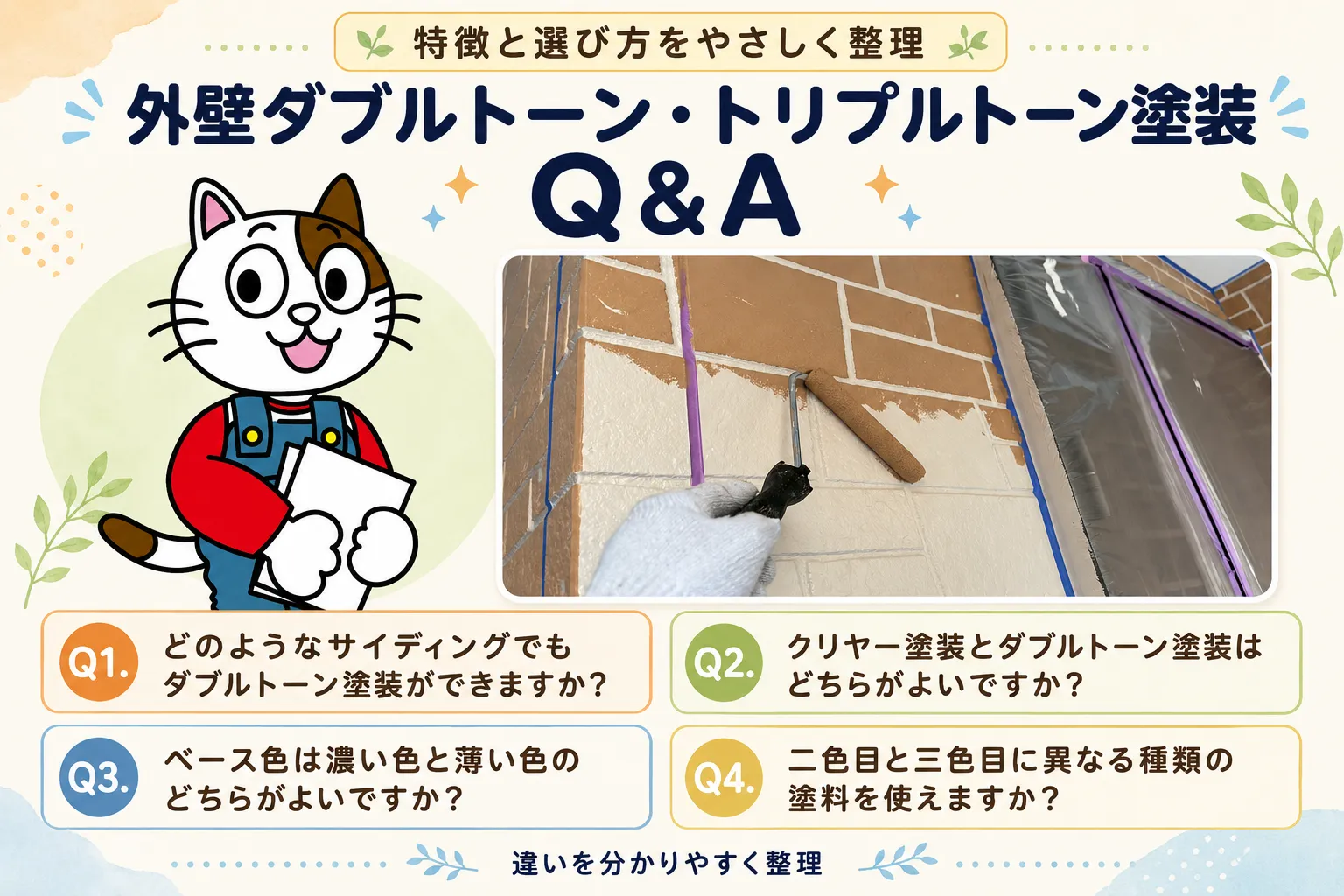外壁ダブルトーン・トリプルトーン塗装の深掘りQ&A　イメージ