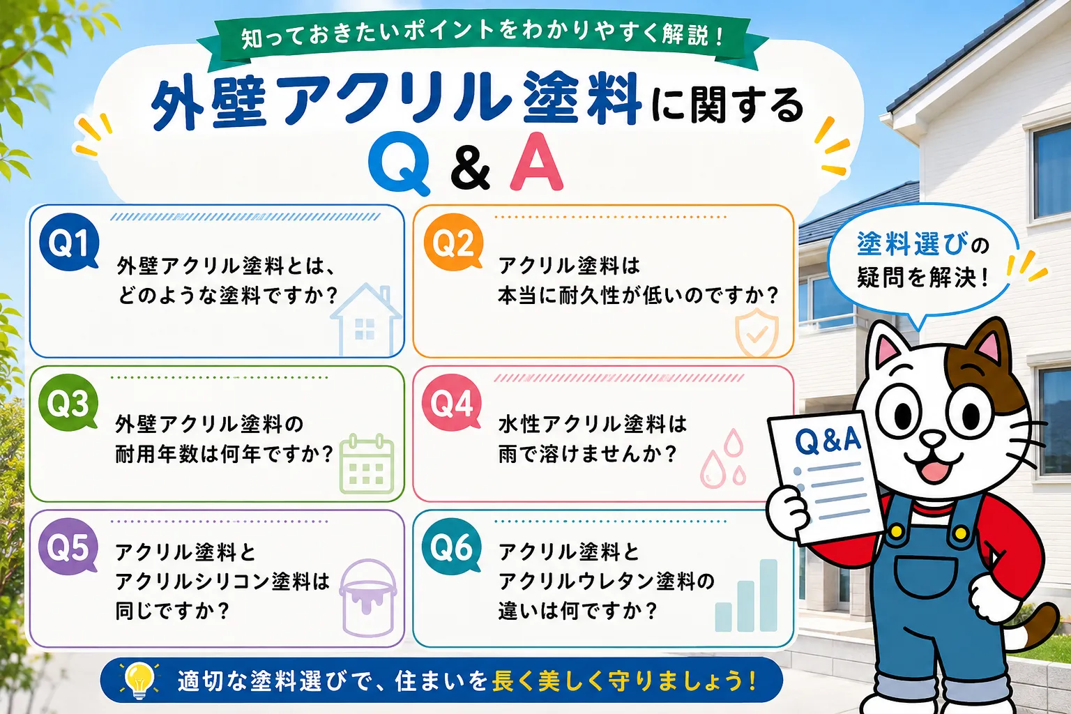 外壁アクリル塗料に関するQ&A イメージ