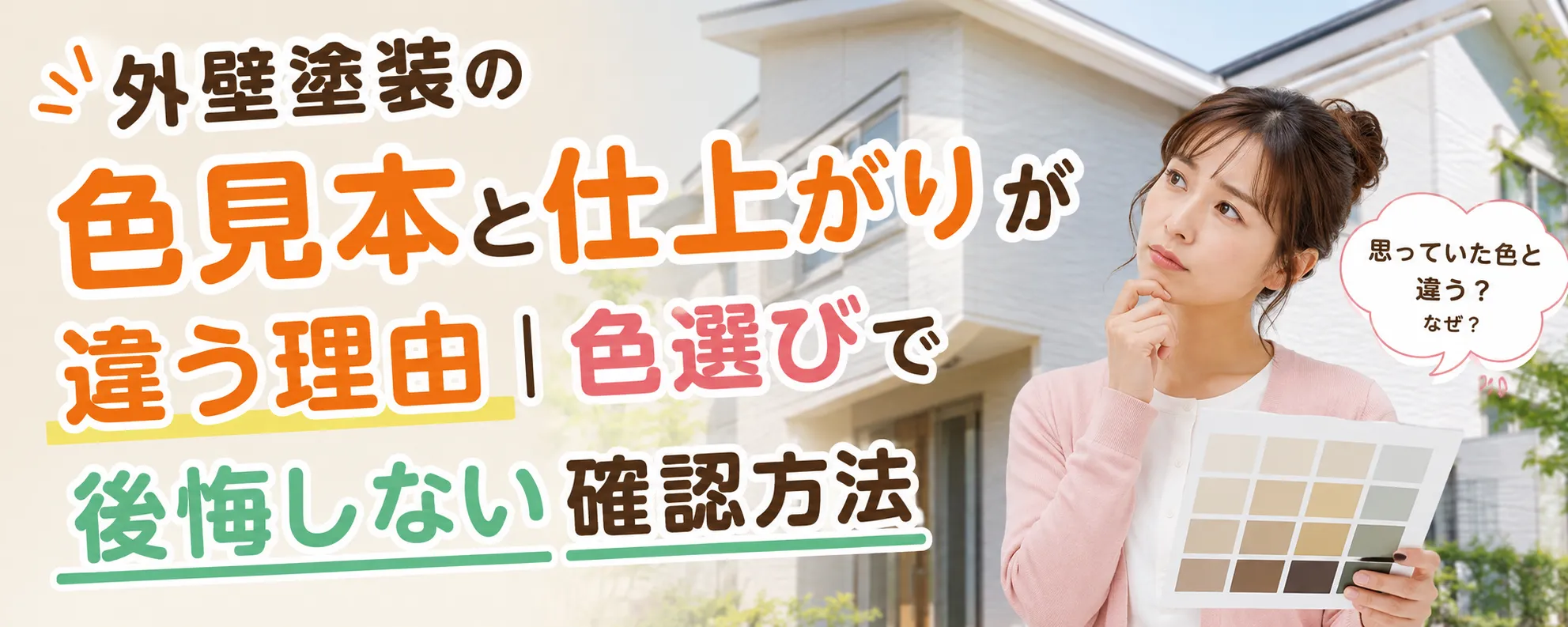 塗装の色が見本と違って見えるのはなぜ？面積効果・光・艶による違いを塗装職人が解説　イメージ