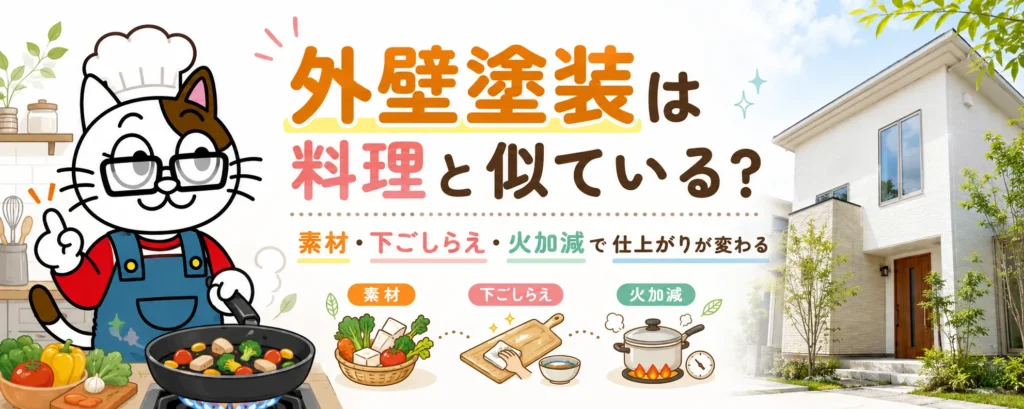外壁塗装は料理と似ている？素材・下ごしらえ・火加減で仕上がりが変わります