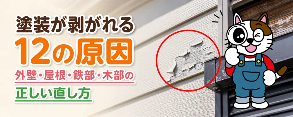 塗装が剥がれる12の原因を徹底解説|外壁・屋根・鉄部・木部の正しい直し方