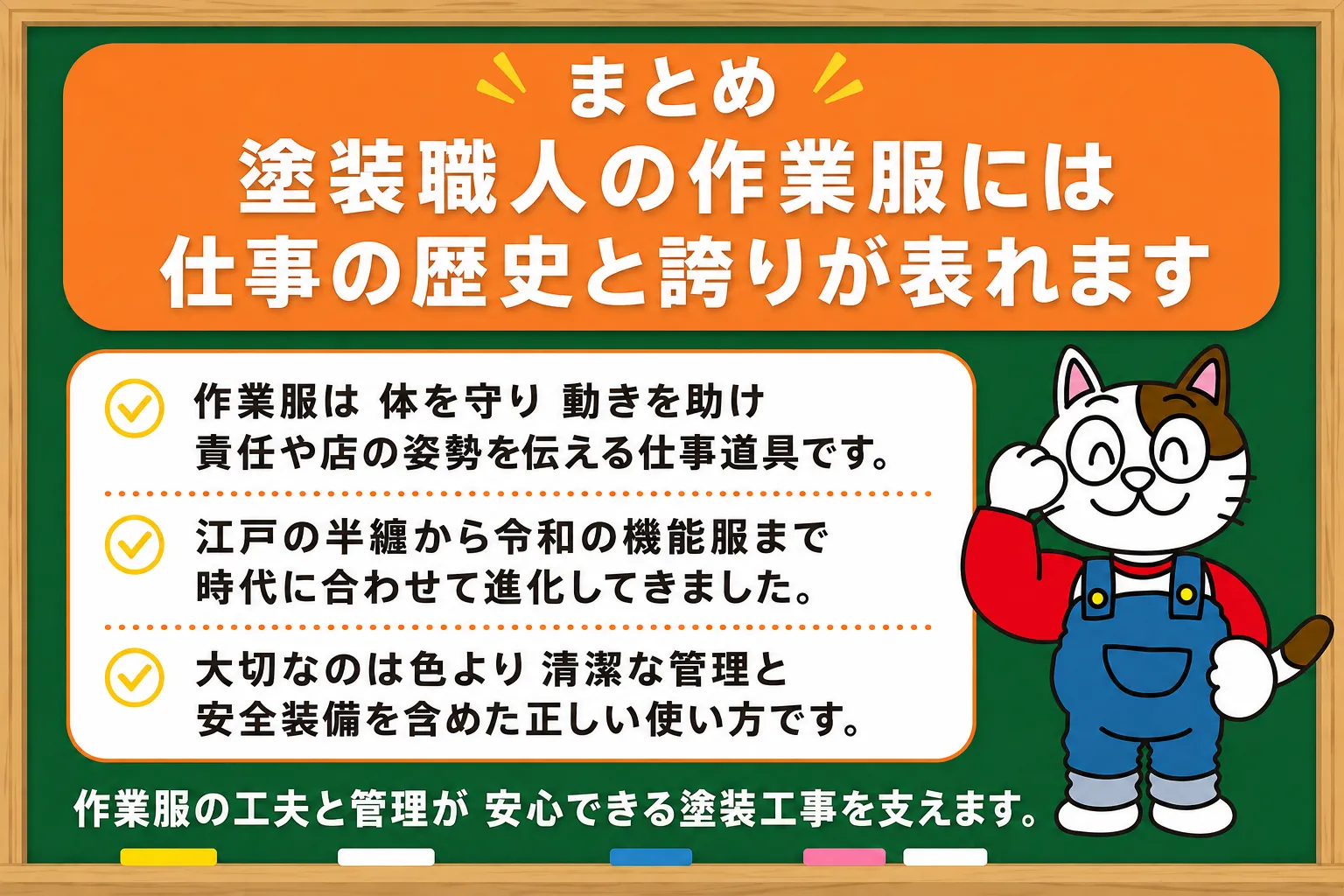まとめ|塗装職人の作業服には仕事の歴史と誇りが表れます イメージ