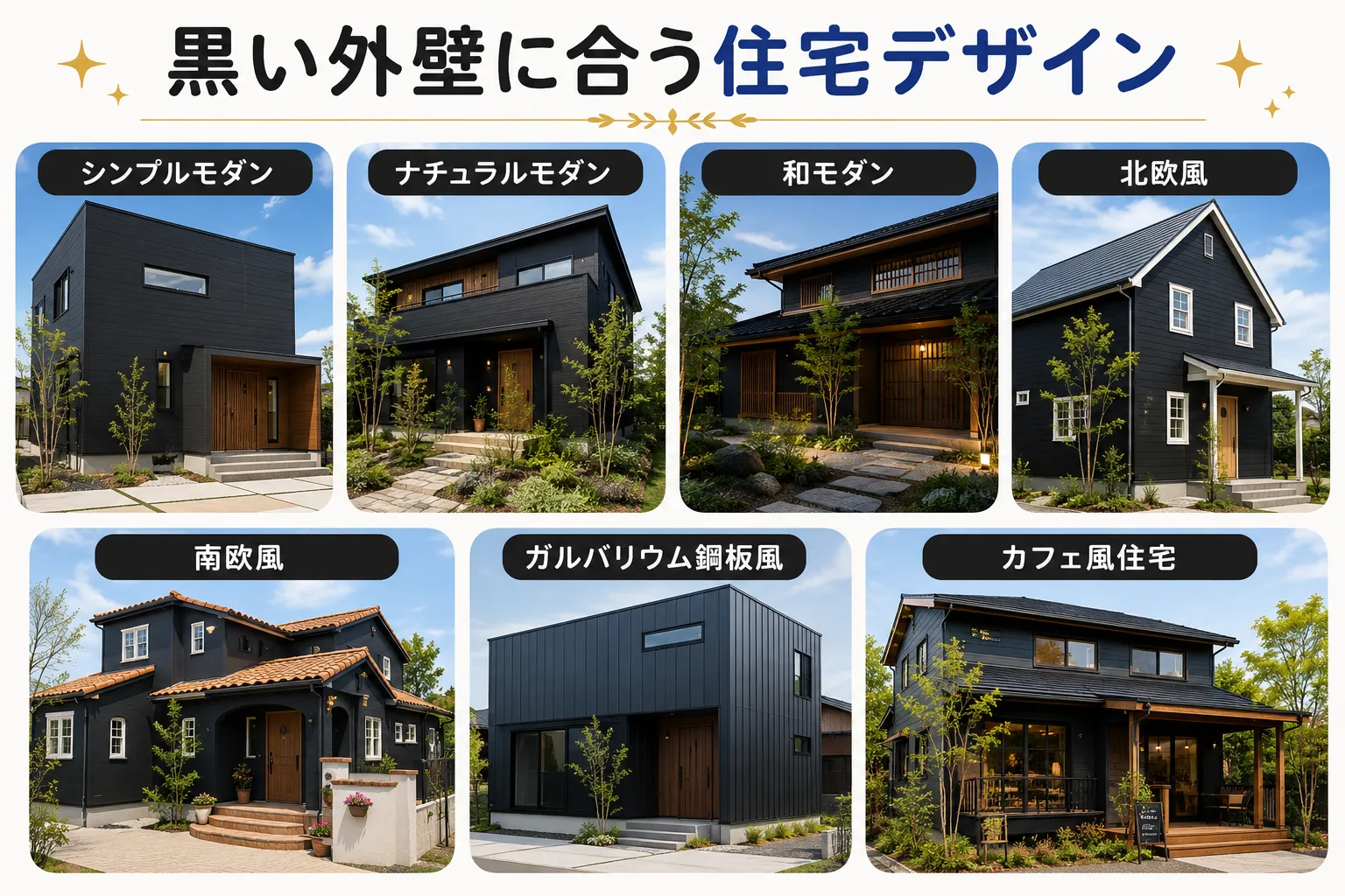 黒い外壁に合う住宅デザイン イメージ