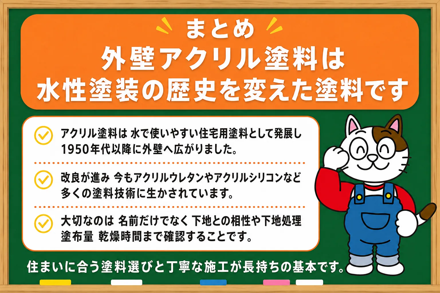 まとめ|外壁アクリル塗料は水性塗装の歴史を変えた塗料です イメージ