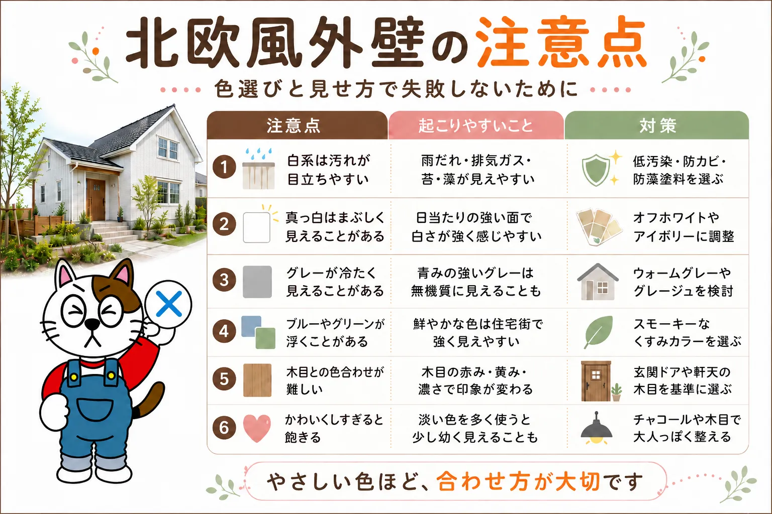 北欧風外壁の注意点　イメージ