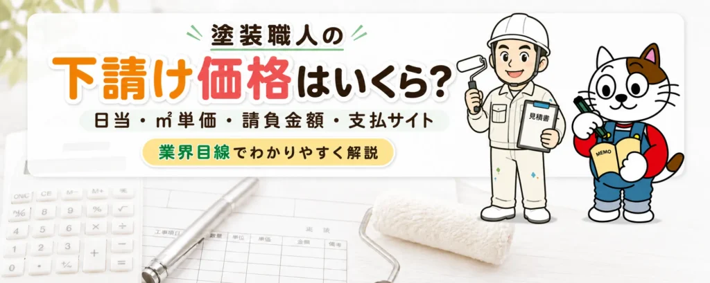 塗装職人の下請け価格はいくら?日当・㎡単価・請負金額・支払サイトを業界目線で解説