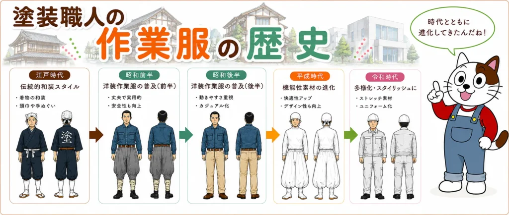 塗装職人の作業服の歴史|作業着から受け継がれる機能と職人の心意気