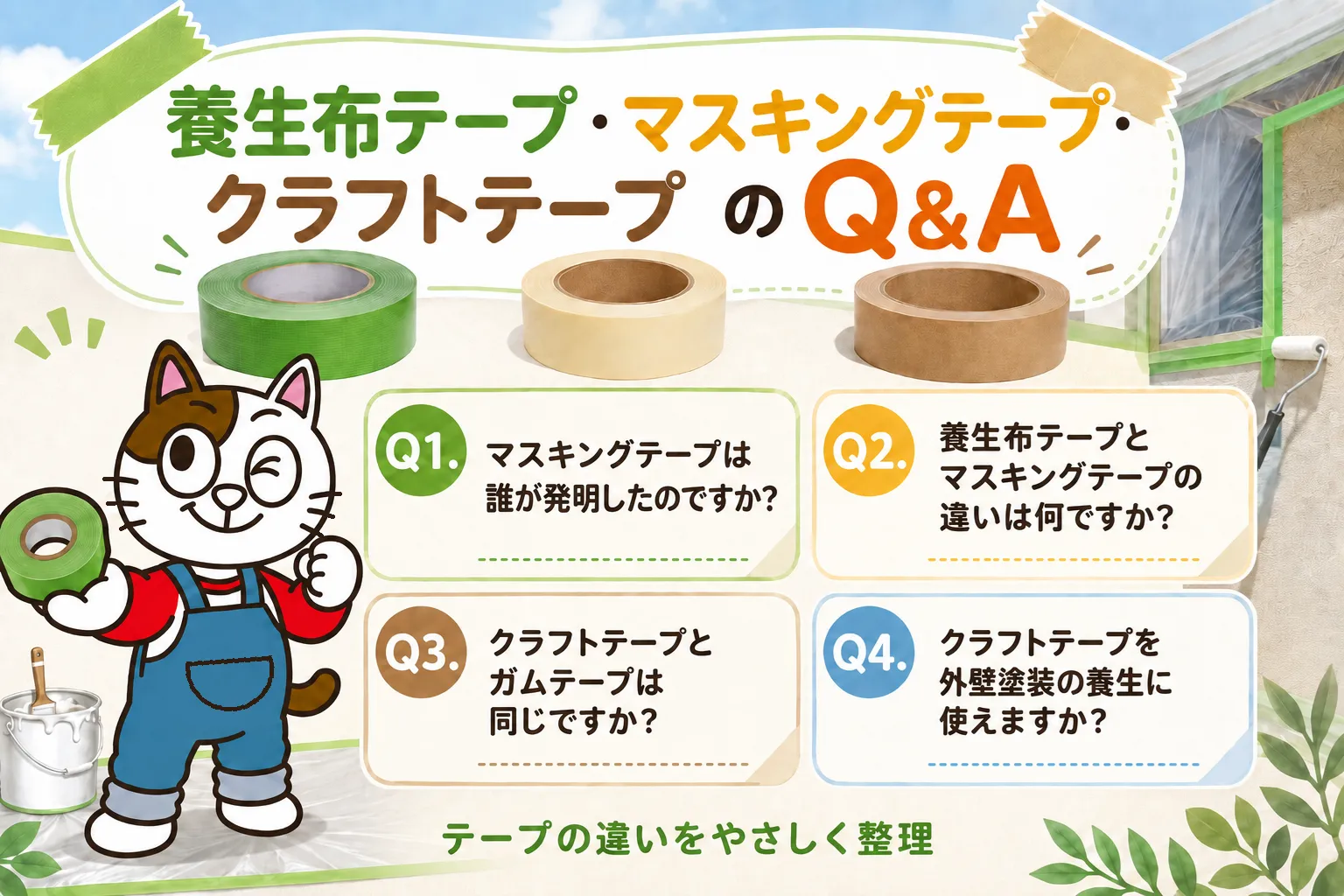養生布テープ・マスキングテープ・クラフトテープのQ&A イメージ