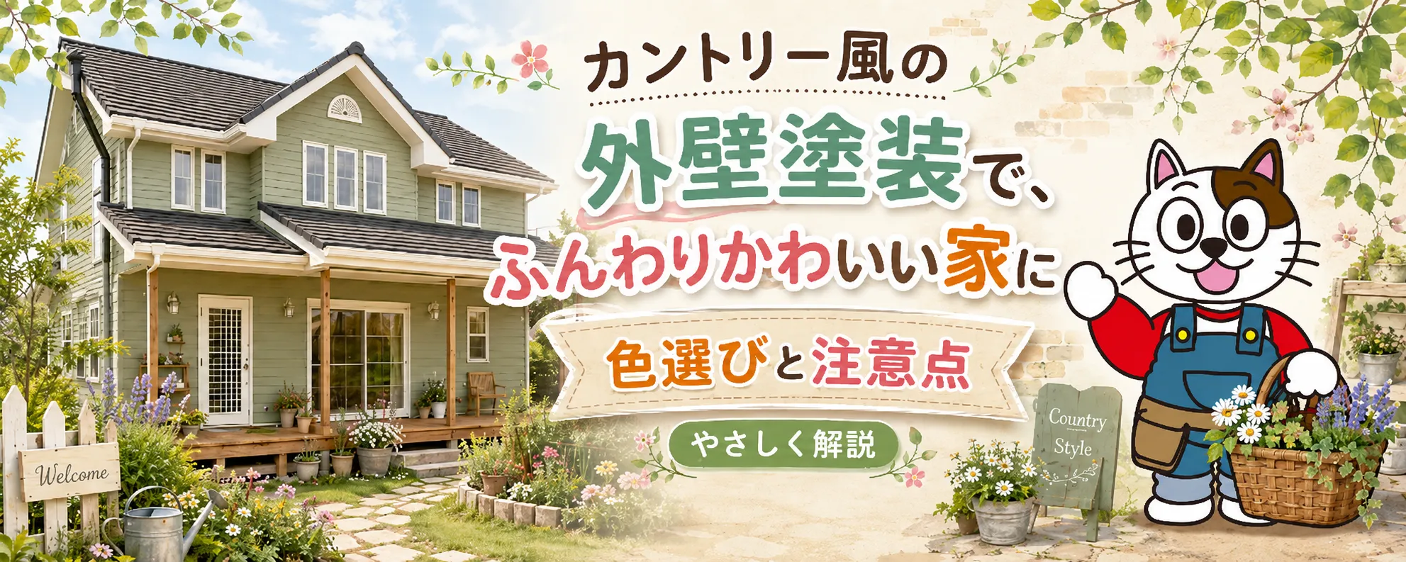 カントリー風外壁で、木のぬくもりを感じるやさしい住まいに　イメージ