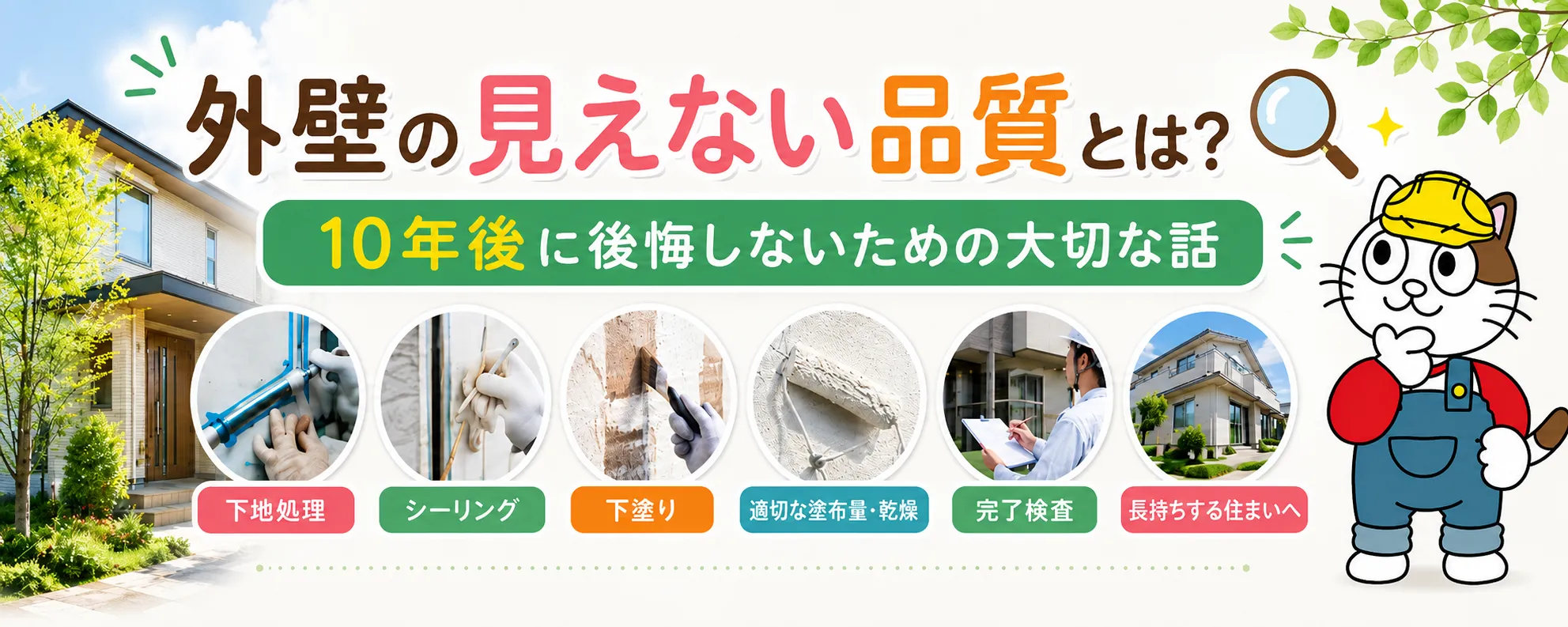 外壁塗装は見えない工程で差が出る｜下地処理と細部の品質　イメージ