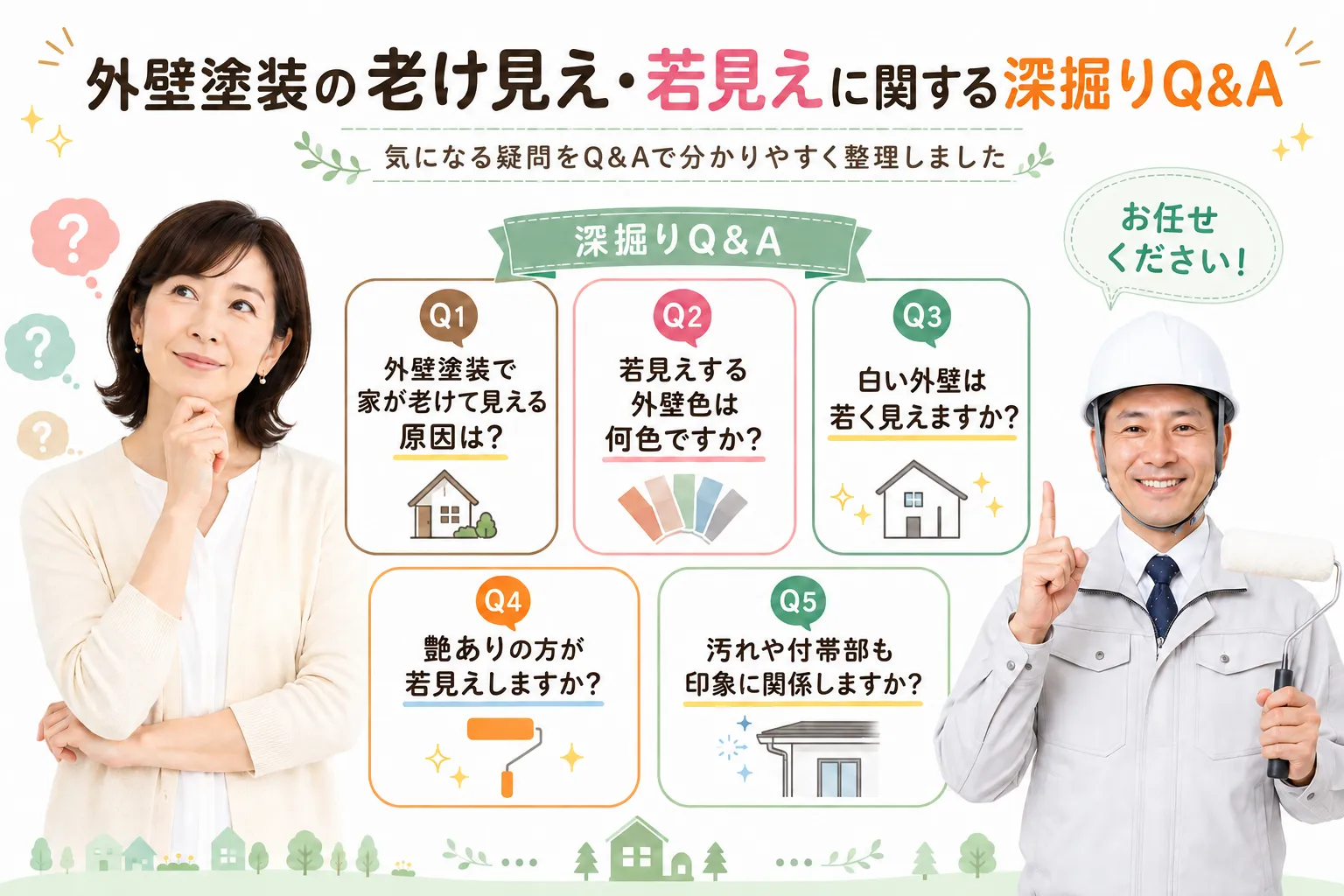 外壁塗装の老け見え・若見えに関する深掘りQ&A イメージ