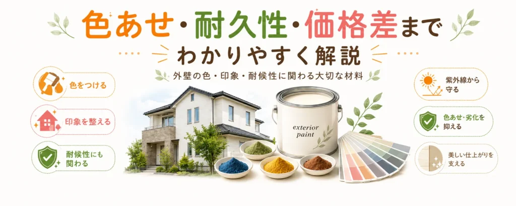 外壁塗料の着色顔料とは?色あせ・耐久性・価格差まで分かりやすく深堀り解説