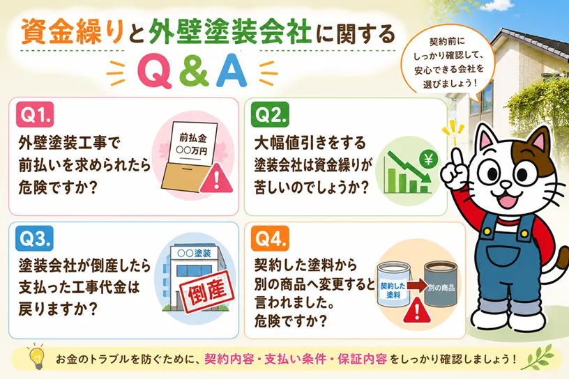資金繰りと外壁塗装会社に関するQ＆A　イメージ