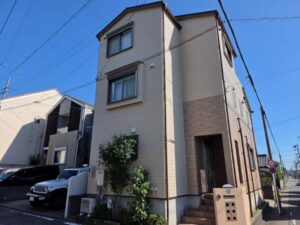 名古屋市守山区｜タイルを生かしたブラウン系ダブルトーン外壁塗装　施工例