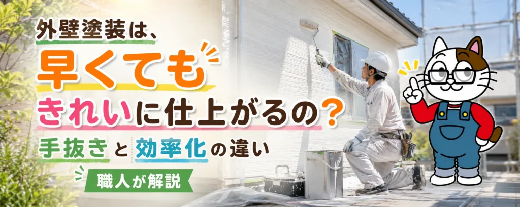 外壁塗装は、早くてもきれいに仕上がるの？｜手抜きと効率化の違いを職人が解説