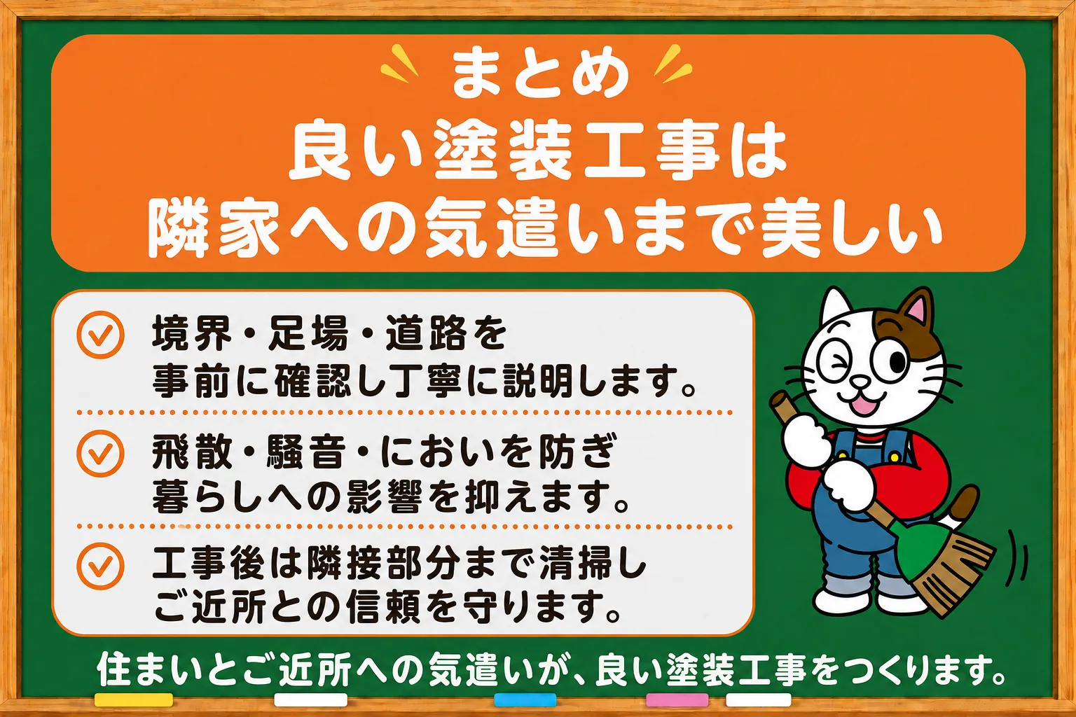 まとめ|良い外壁塗装は隣家への気遣いまで美しい イメージ