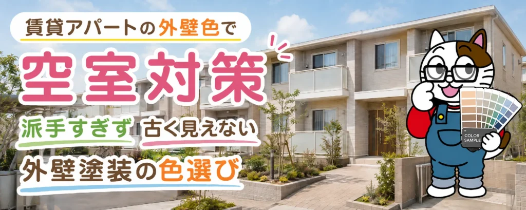 賃貸アパートの外壁色で空室対策｜派手すぎず古く見えない外壁塗装の色選び