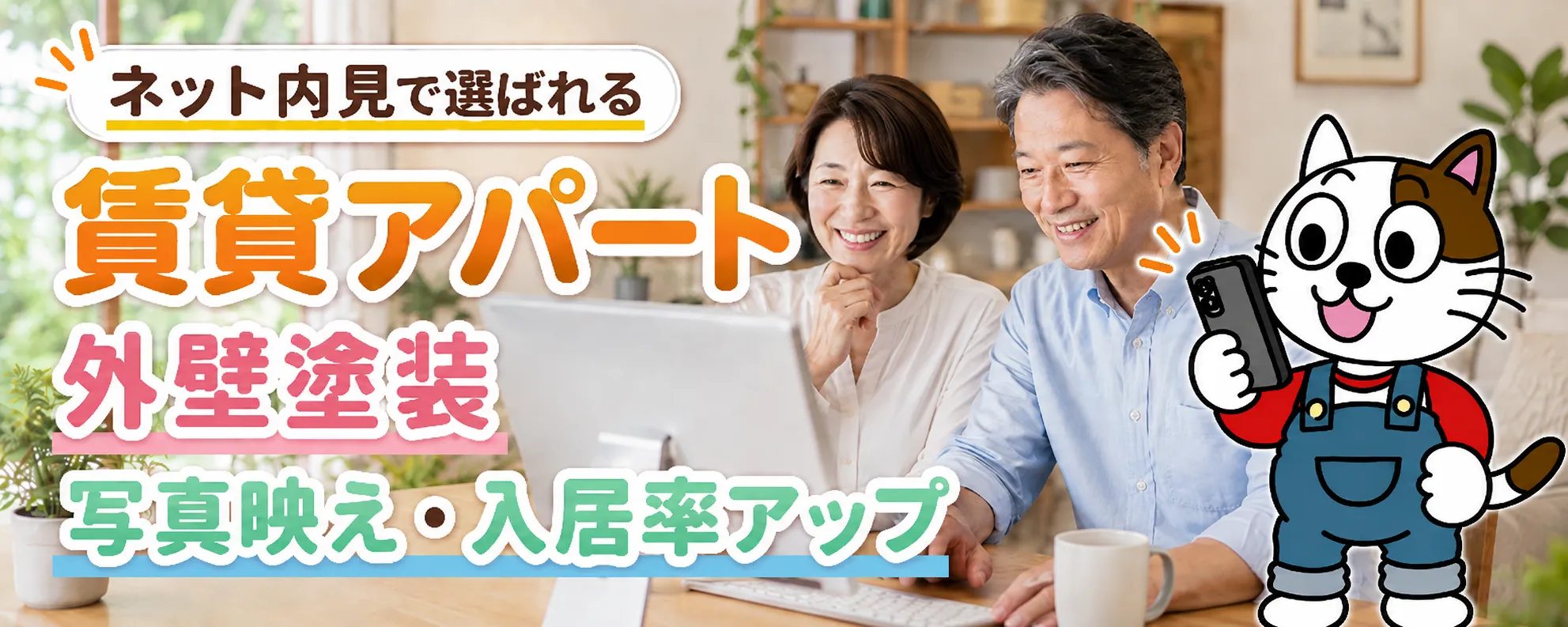 賃貸アパートの外壁塗装は写真映えも大切｜ネット内見時代に選ばれる外観づくり　イメージ