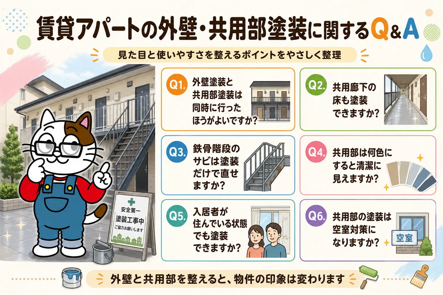 賃貸アパートの外壁・共用部塗装に関するQ&A イメージ
