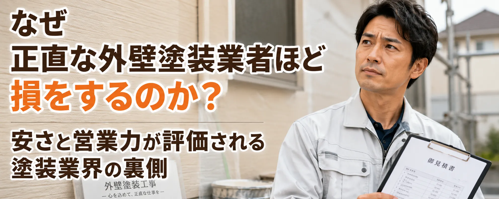 誠実で正直な外壁塗装業者や職人が損をする？｜いびつな外壁塗装業界の構造を職人目線で考える　イメージ