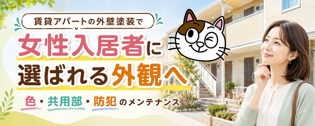 女性に選ばれる賃貸アパートの外観とは？外壁塗装で清潔感と安心感を高める方法　イメージ