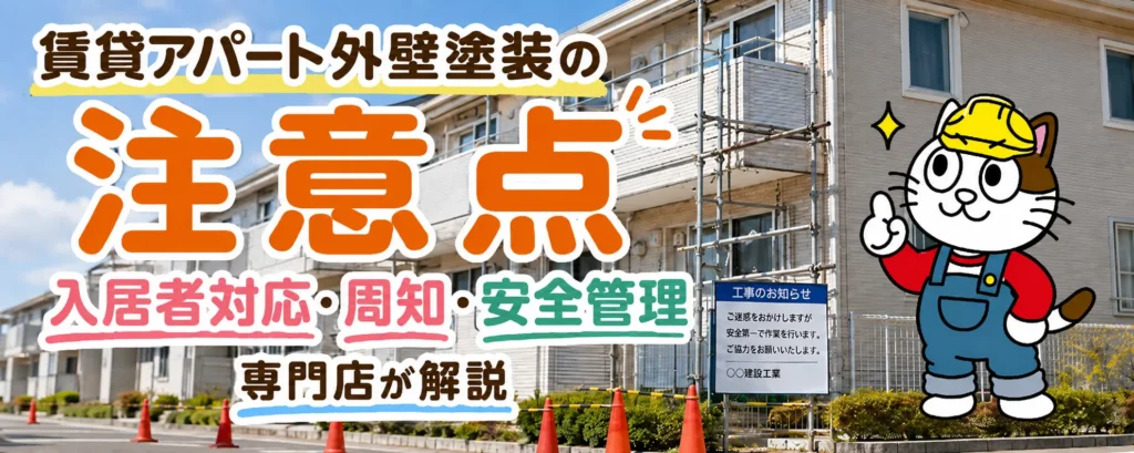 賃貸アパート外壁塗装の注意点｜入居者対応・周知・安全管理を専門店が解説