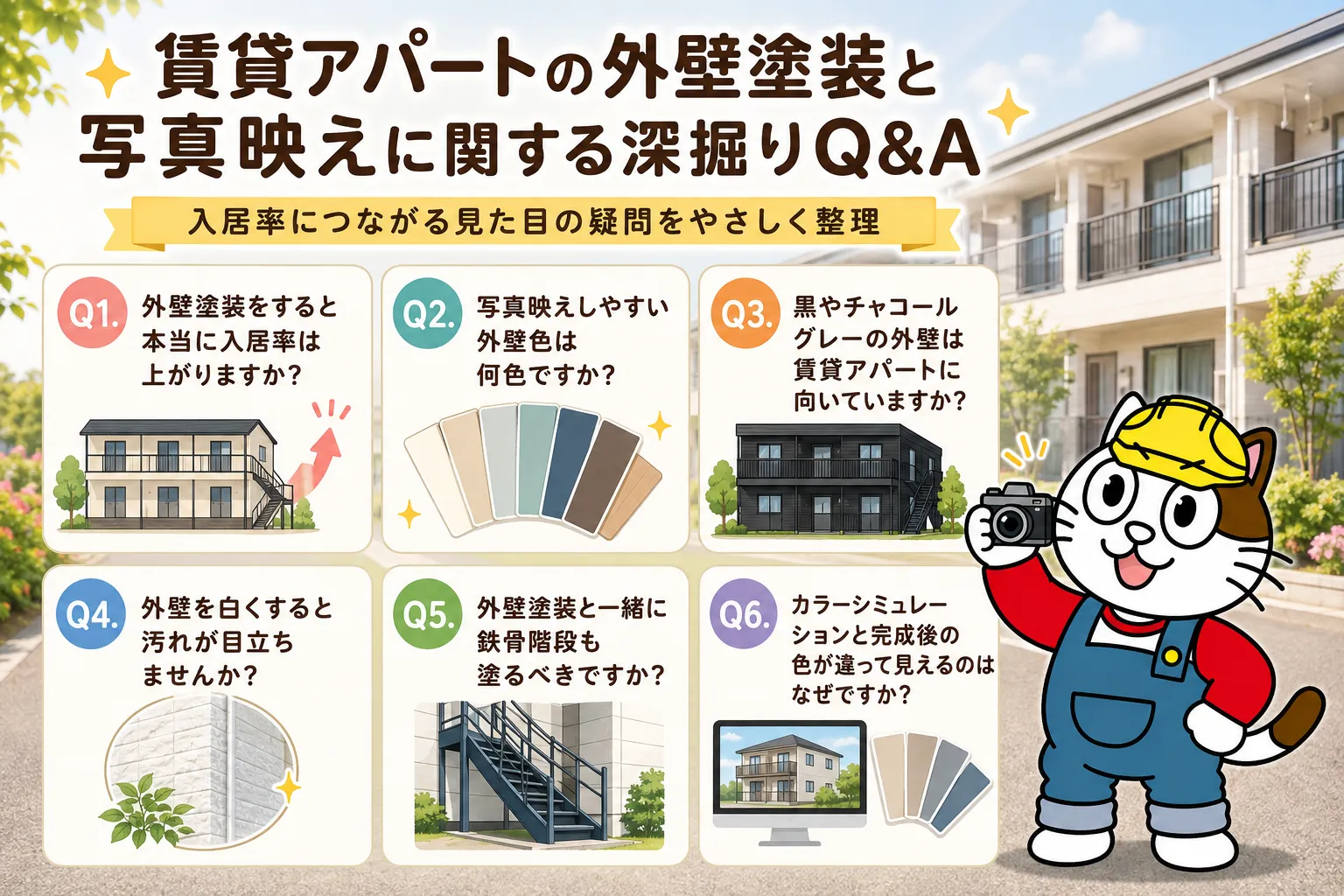 賃貸アパートの外壁塗装と写真映えに関する深掘りQ&A イメージ
