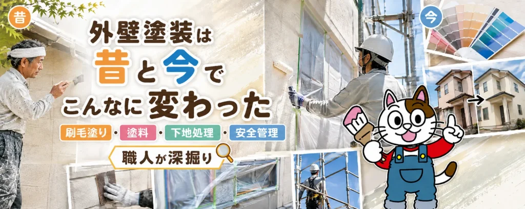 外壁塗装は昔と今でこんなに変わった｜刷毛塗り・塗料・下地処理・安全管理まで職人が深掘り