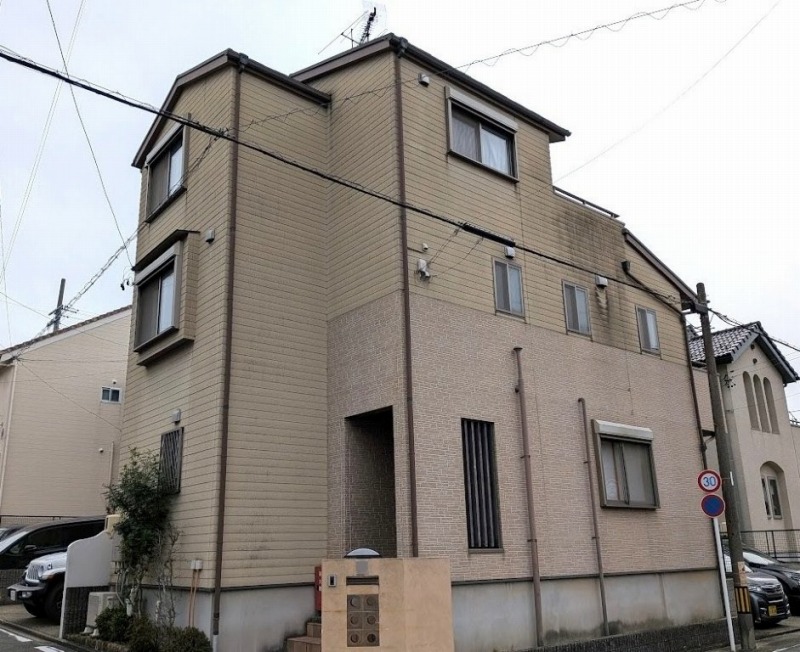 守山区　タイルを生かしたブラウン系ダブルトーン外壁塗装　施工例　イメージ