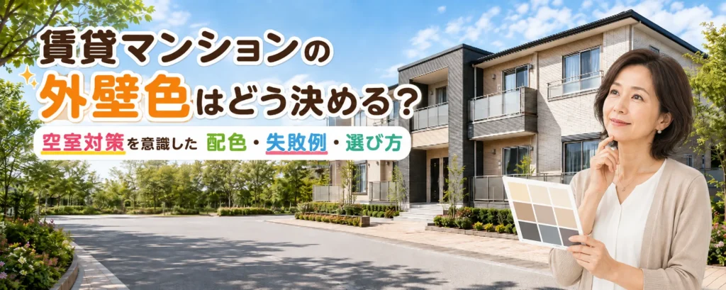 賃貸マンションの外壁色はどう決める？空室対策を意識した配色・失敗例・選び方